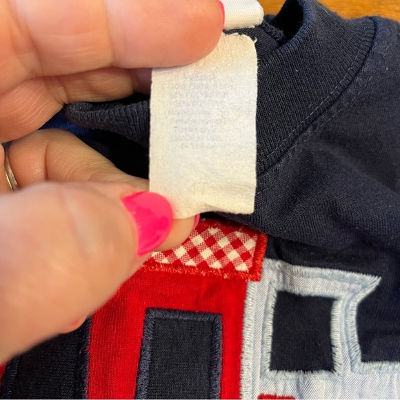 Bailey Boys Navy red train boys Applique long sleeve shirt size 4t - Picture 5 of 7